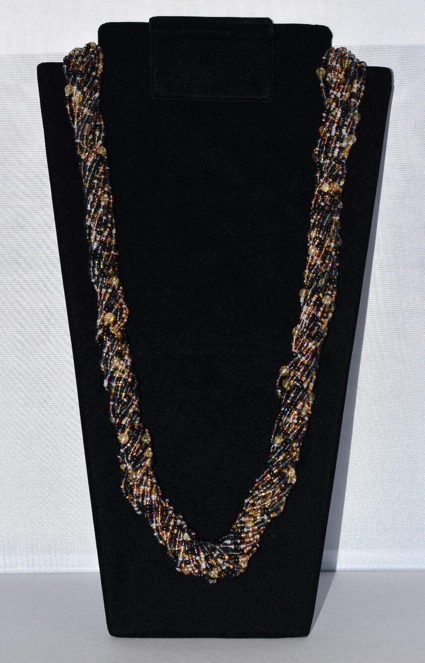 Joan Rivers Beaded Multi-Strand Czech Glass 33" Torsade Long Statement Necklace